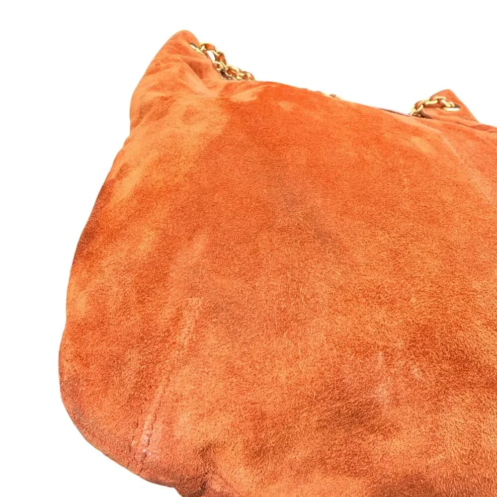 Maison Mayle Jeanne Doro Hobo Bag Marsala Suede Leather Chain Shoulder Rust